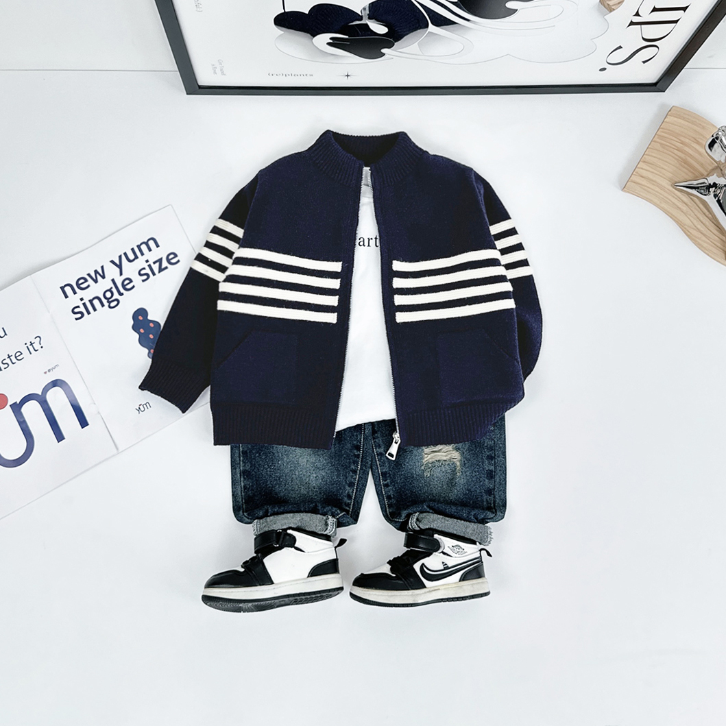 男童毛衣针织开衫外套2025新款秋冬季潮牌 D-YMDX052