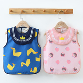 宝宝无袖 饭兜 防水防脏吃饭围兜儿童围裙反穿衣男女童婴儿罩衣夏季