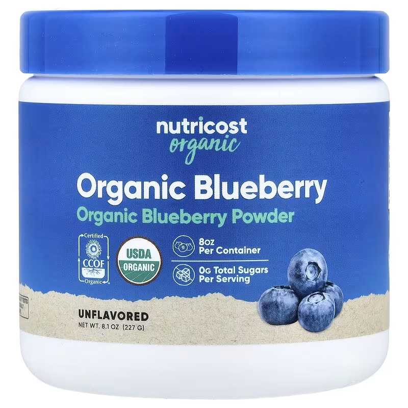 美国Nutricost 天然羽衣甘蓝粉蔓越莓蓝莓粉花青素眼睛健康227克