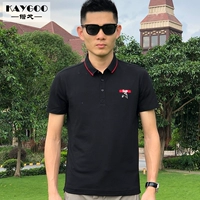 POLO áo sơ mi nam T-shirt ve áo jacquard xu hướng thời trang SUPER thêu chữ rắn màu kinh doanh bình thường chất lượng quần áo nam - Polo áo có cổ