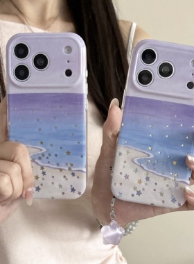 iPhone17紫色渐变苹果15promax手机壳16/15防摔14p情侣硅胶女款壳