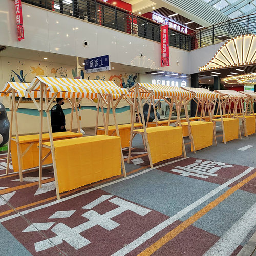 市集摊位架文创定制货架实木摆摊车集市木质展示架活动棚户外棚