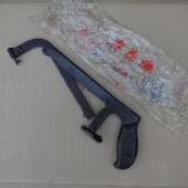 库存老货荷花牌钢锯弓12寸活动可调式 怀旧工具 钢锯架多用锯子老式
