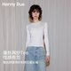 HENNY RUE亨尼露春夏女士含蚕丝网纱刺绣打底长袖