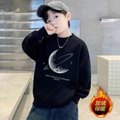 中大童男孩韩版 圆领加绒卫衣秋冬2025新款 春秋上衣 男童长袖 童装
