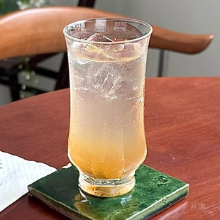 复古简约小众设计八棱玻璃杯冰美式拿铁咖啡杯欧式果汁杯冷饮杯子