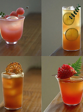 日式木村超薄玻璃杯柯林杯长饮杯海波杯鸡尾酒杯咖啡杯威士忌杯子