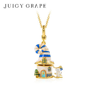 可爱帽子屋雪橇老鼠毛衣链女可打开设计童趣创意吊坠长款项链礼物