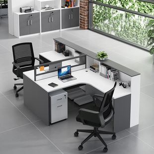 新品 职员办公桌椅组合四人6人位卡座 现代简约屏风办公桌板式 新款