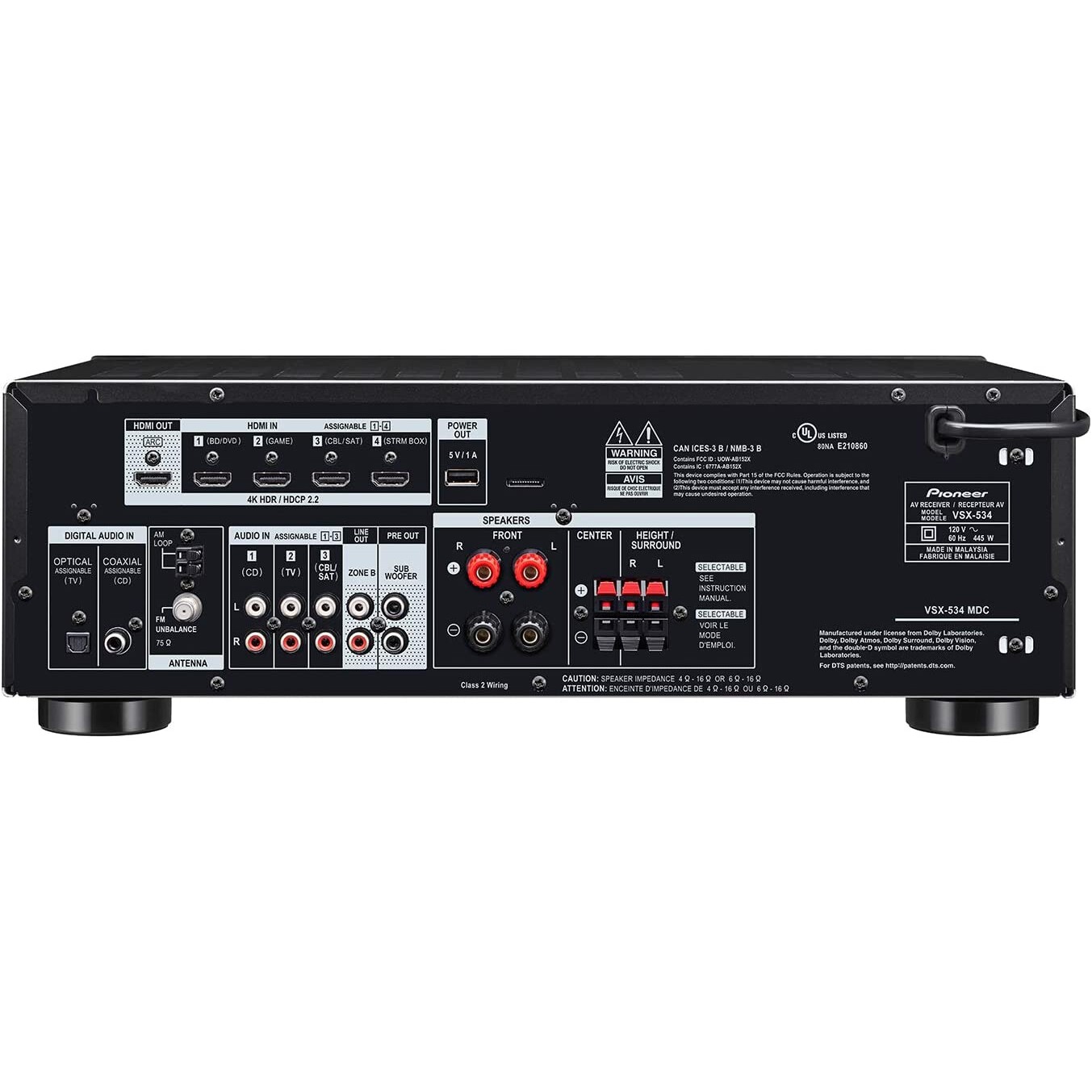 Pioneer 先锋 VSX-534 834 935家庭音频智能AV接收机功放家庭影院