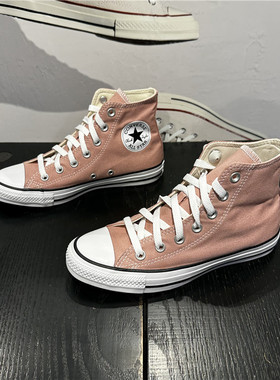 CONVERSE匡威新款All Star经典珊瑚粉男女高帮透气帆布鞋 A02784C