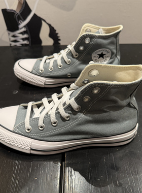 CONVERSE匡威 新品All Star灰绿色高帮男女复古透气帆布鞋A15953C