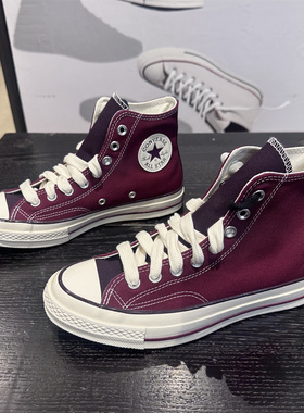 CONVERSE匡威 新款1970S圣诞深酒红色男女复古高帮帆布鞋 A17904C