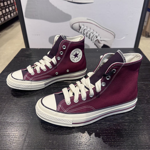 CONVERSE匡威 新款1970S圣诞深酒红色男女复古高帮帆布鞋 A17904C
