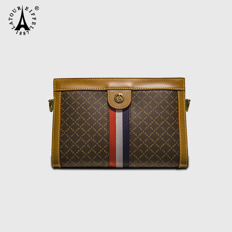 艾菲尔包包高级感复古条纹信封包