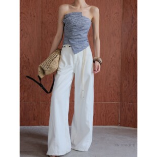 【所有姐姐的衣橱直播间】JUNIQUE不规则抹胸上衣/垂感拖地阔腿裤