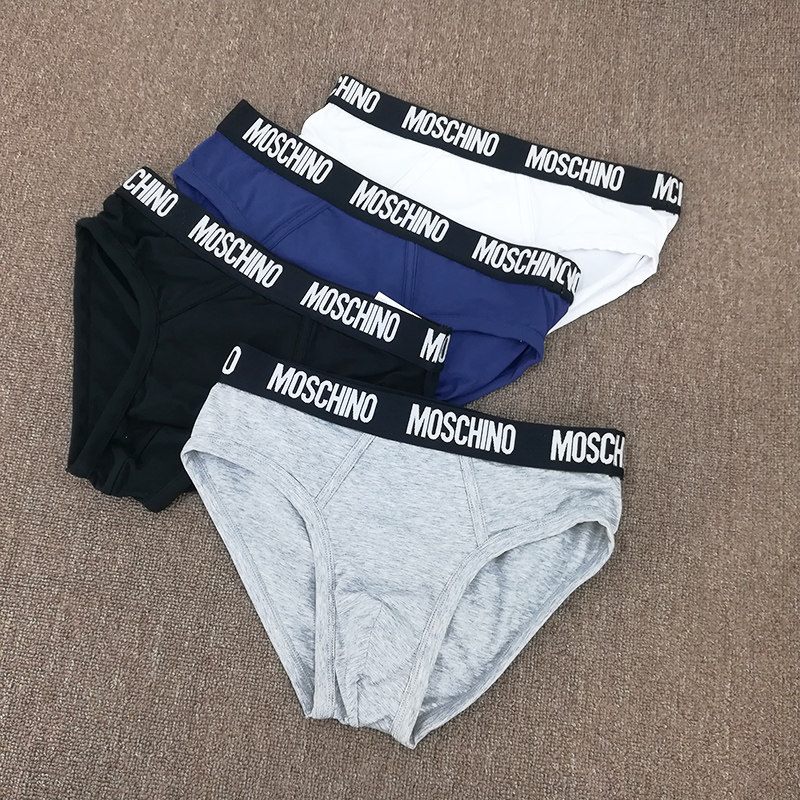 外贸意大利尾单moschino 莫斯奇诺男内裤三角裤皮马棉 字母腰带