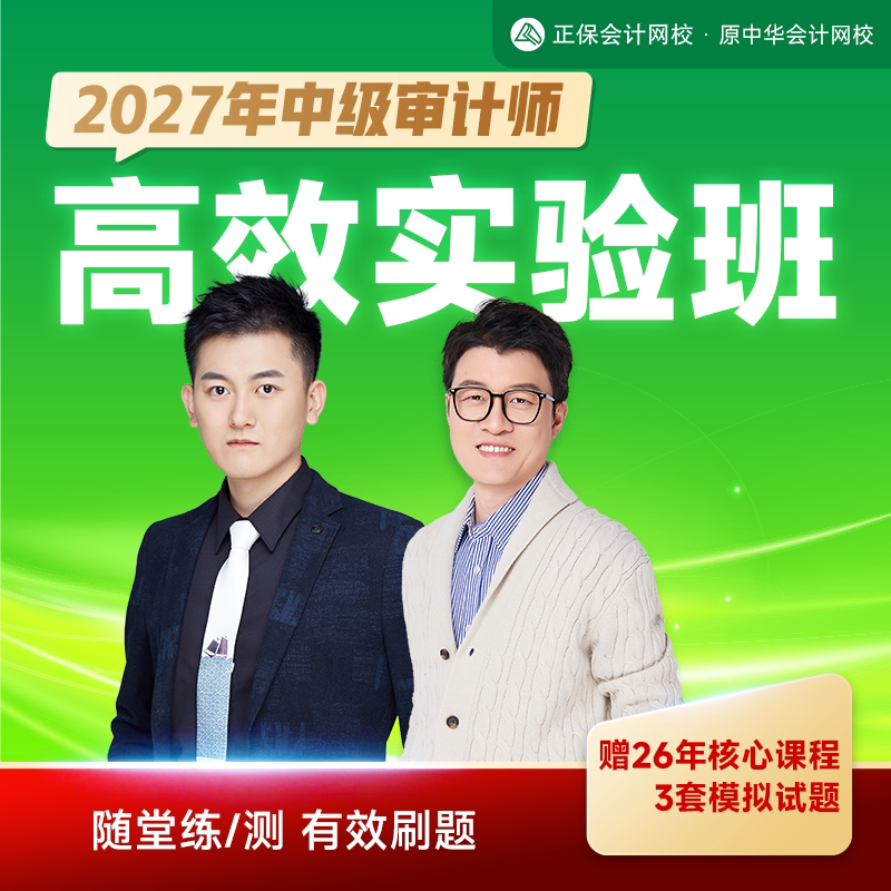 正保会计网校2027年中级审计师视频网课课件题库高效实验班