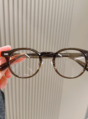 新款潮TR90文艺复古近视眼镜框男女网红平光镜架透明色72321