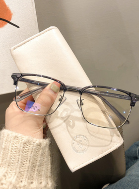 兴语 多边形眉毛款男士潮流休闲风半框百搭可做近视眼镜3523