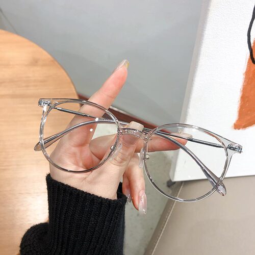 铆钉装饰近视眼镜圆框眼睛框镜架