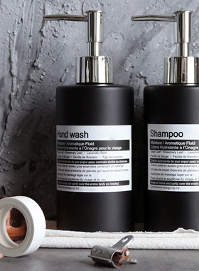 高档酒店浴室分装瓶替换瓶按压式洗发水沐浴露洗手液玻璃空瓶子