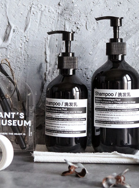 北欧风洗发水沐浴露分装瓶按压式洗手液护发素大瓶浴室替换空瓶子