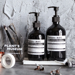 北欧风洗发水沐浴露分装 洗手液护发素大瓶浴室替换空瓶子 瓶按压式