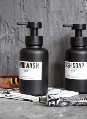 ins北欧风玻璃起泡按压瓶 慕斯洗手液清洁发泡打泡器空泡沫瓶替换