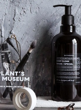 ins北欧风酒店洗手液塑料分装洗发水沐浴露护发素圆形按压空瓶