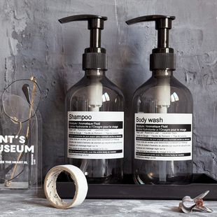 ins北欧风酒店塑料分装瓶洗发水洗手液塑料替换瓶大容量样板间