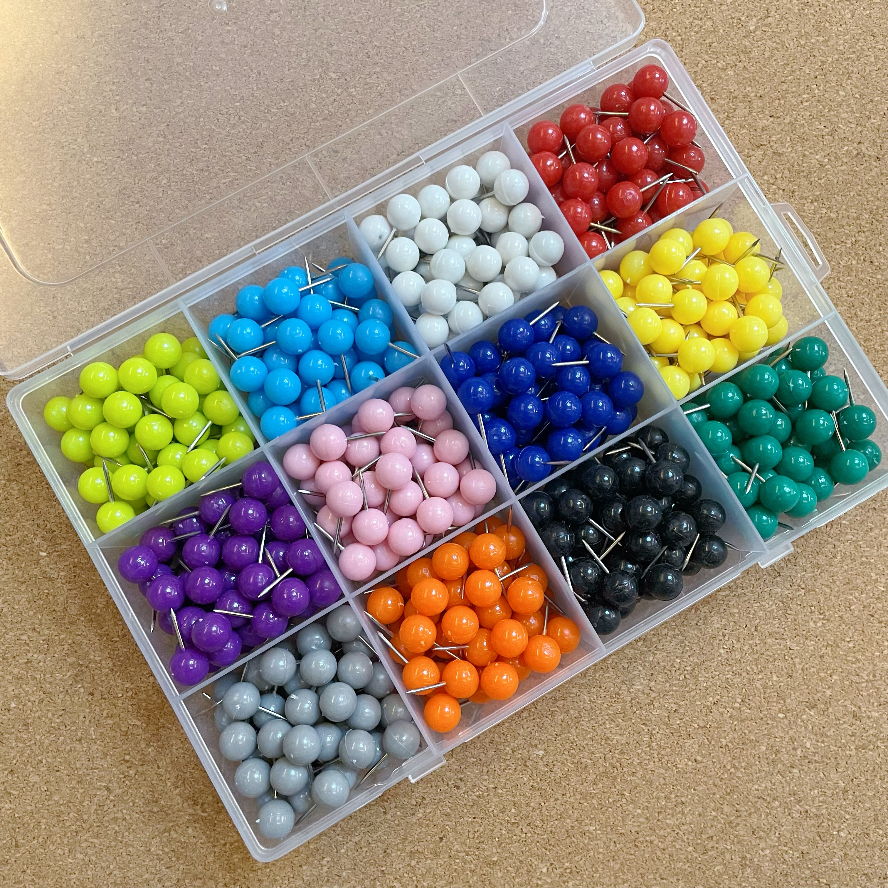 12色马卡龙小清新圆球图钉按钉