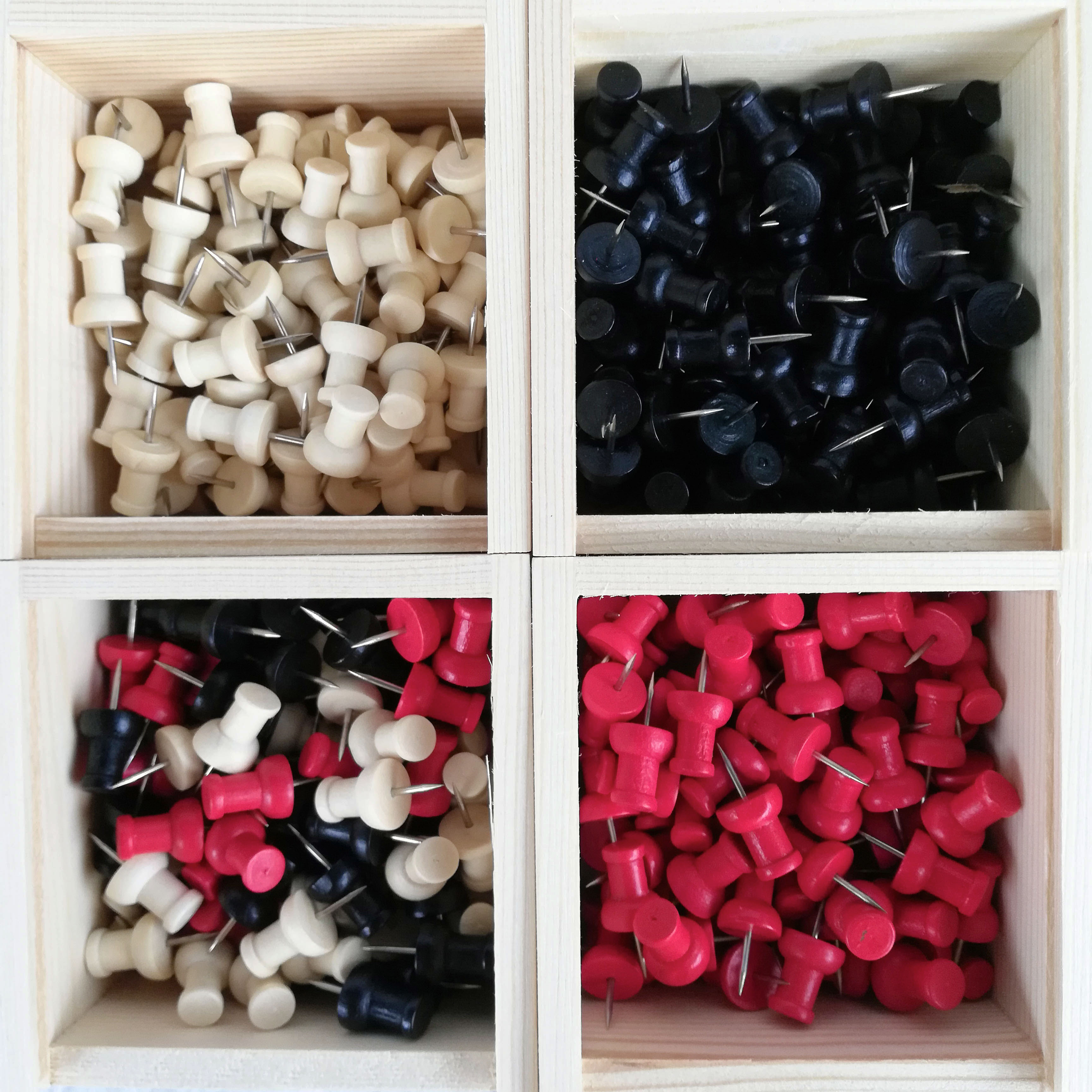 木盒裝100枚創意黑色留言圖釘