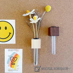 韩国ins木质插花瓶试管图钉可存水插花毛毡板软木板家居装饰钉子