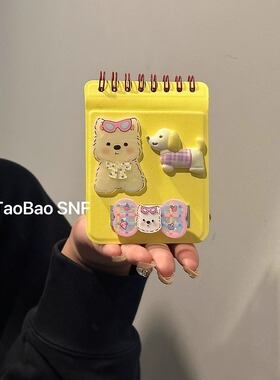 ins可爱笔记本狗狗适用小米MIXFlip华为Pocket2手机壳FindN3Flip折叠三星Zflip6/5/4/3支架novaFlip荣耀VFlip