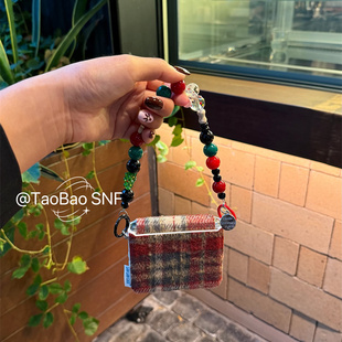 5novaS女荣耀VFlip ins新年红织绒格子适用Pura X华为Pocket2手机壳小米MIXFlip2折叠FindN3Flip三星Zflip7