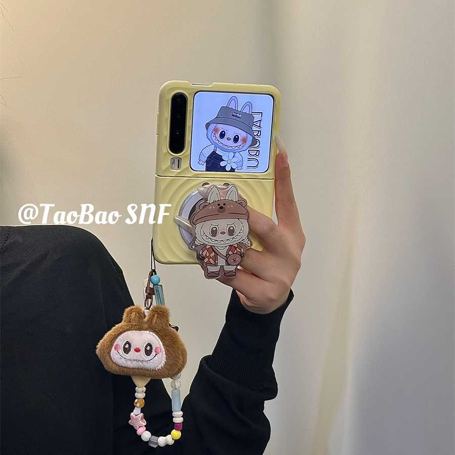 ins波漾磁吸拉布布支架适用Pura X华为Pocket2手机壳小米MIXFlip折叠FindN3Flip三星Zflip7/6/5手链荣耀VFlip
