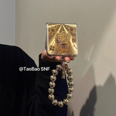 ins招财猫适用小米MIXFlip华为Pocket2手机壳FindN3Flip折叠三星Zflip6/5/4/3招财进宝novaFlip手链荣耀VFlip