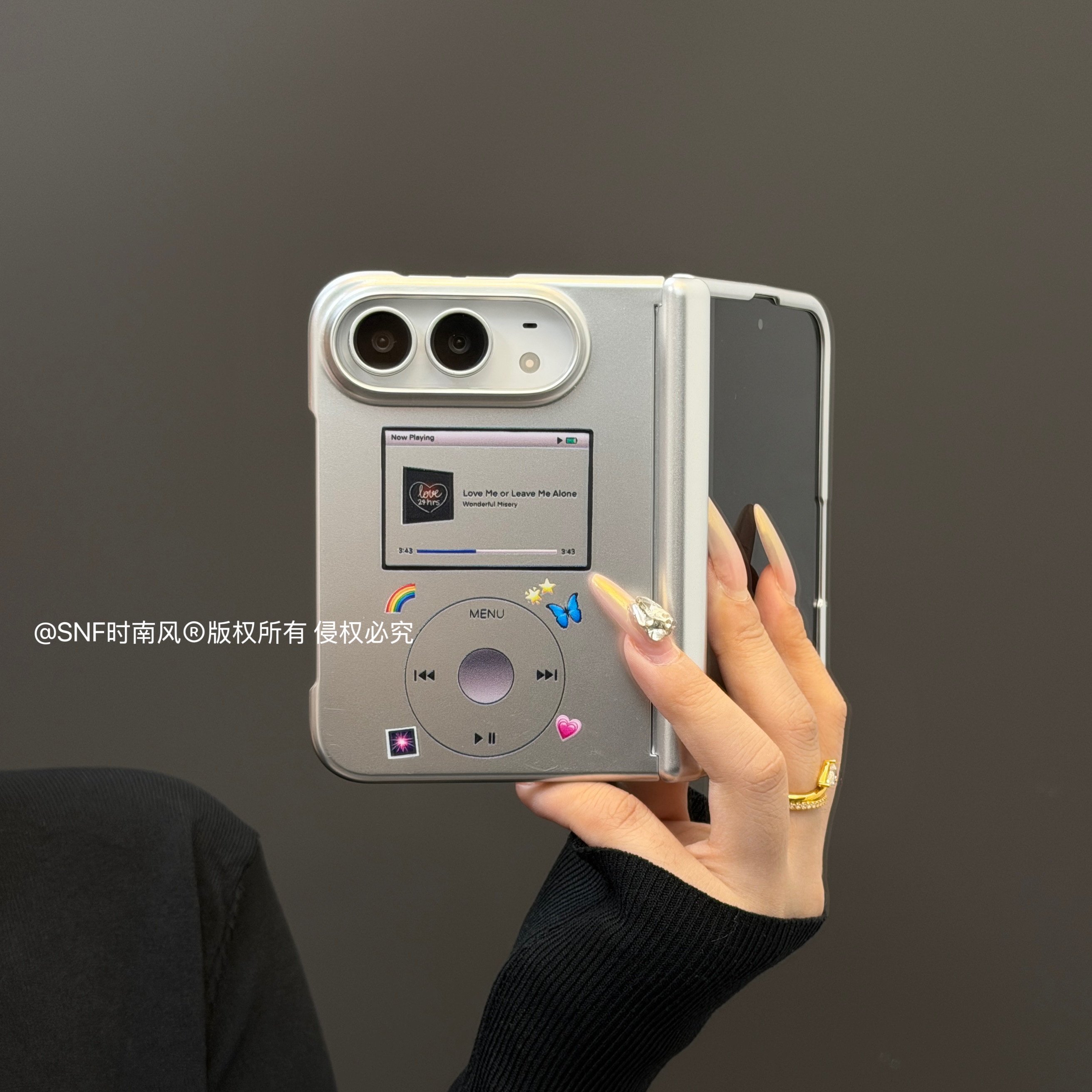 ins创意复古MP3适用iPhone duo手机壳puraxmax典藏版matex7x6x5阔折叠屏三星GalaxyZFold8男女苹果duo保护套