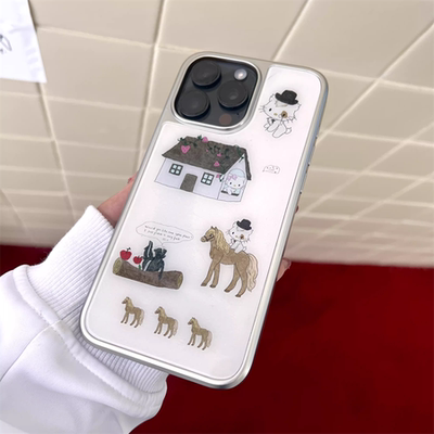 ins插画kitty猫适用Pura70pro+华为mate70/60/50/40/30pro手机壳p60p50p40玻璃壳nova13/12/11/10高级荣耀200