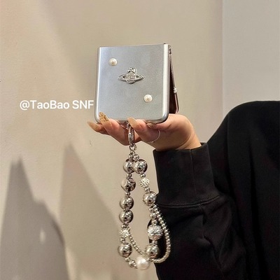 ins星球珍珠适用Pura X华为Pocket2手机壳小米MIXFlip2折叠FindN3Flip三星Zflip6/5/4手链荣耀VFlip/novaFlip