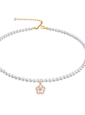 浪漫樱花高档微镶小米珍珠项链