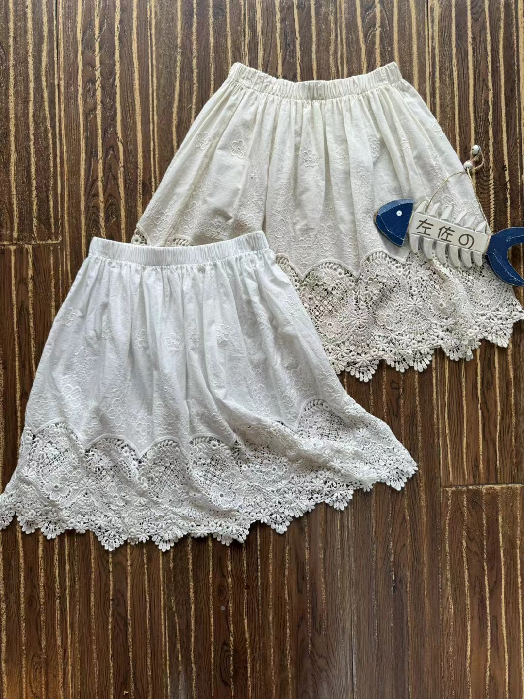 夏季新款重工刺绣花边短裙打底裙女装森系屁帘遮屁神奇迷你半身裙