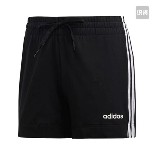 adidas跑步健身透气速干修身训练三条纹五分裤运动短裤女装DP2405