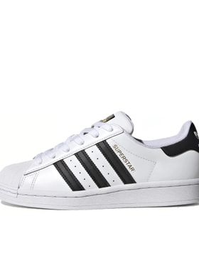 阿迪达斯adidas originals SUPERSTAR J贝壳头金标白黑板鞋FU7712