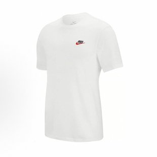 Nike 刺绣Logo微标纯色圆领短袖 T恤AR4999 100羊仓 Sportswear