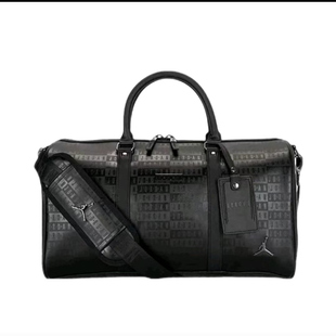 jordan 满印印花字母logo大容量耐用皮革顶部卷式双提华中仓