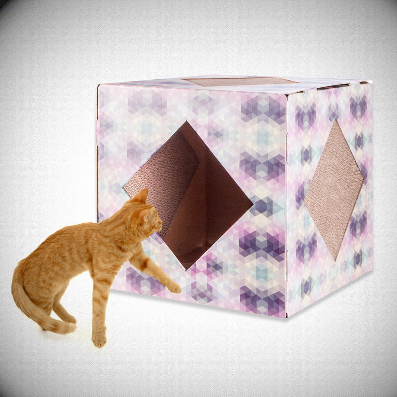 网红猫窝猫屋猫房子四季猫床纸箱猫咪用品瓦楞纸猫抓板猫玩具纸盒