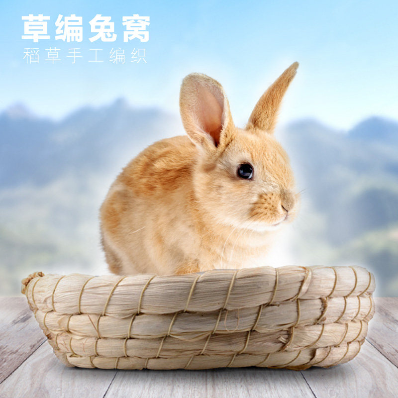 兔子窝草窝垂耳兔荷兰猪豚鼠天竺鼠窝宠物用品夏季窝垫睡觉的兔窝