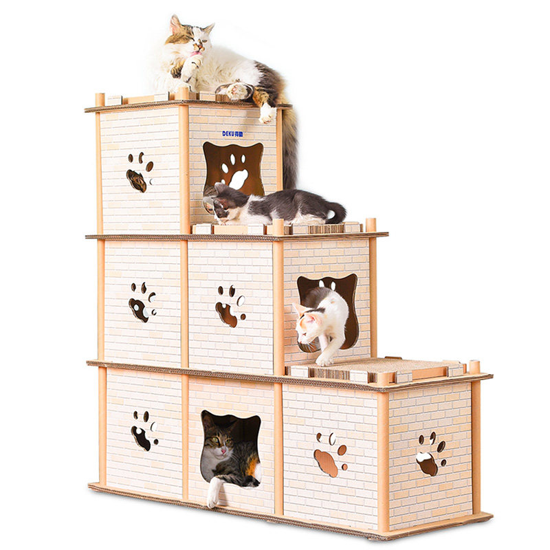猫乐园猫爬架猫架子猫窝一体别墅猫树爬猫架带窝多层瓦楞纸猫玩具|msdalam kategori haiwan peliharaan/makanan haiwan dan bekalan, Cat/Mainan anjing, rangka mendaki Cat - dari Buy2taobao.com untuk memberikan perkhidmatan ejen Taobao profesional membeli